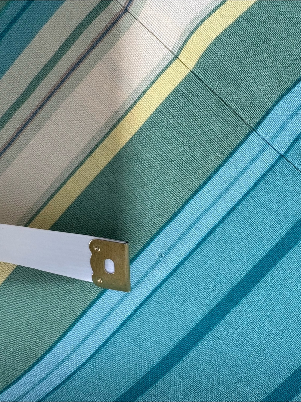 Liz Claiborne Silk Teal and Yellow Striped Maxi Dress - Picture 12 of 13
